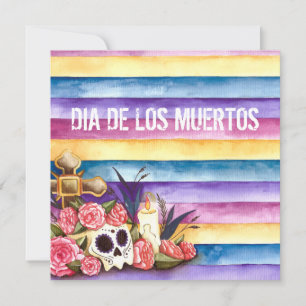 Crâne floral Dia de los Muertos Party Invitation