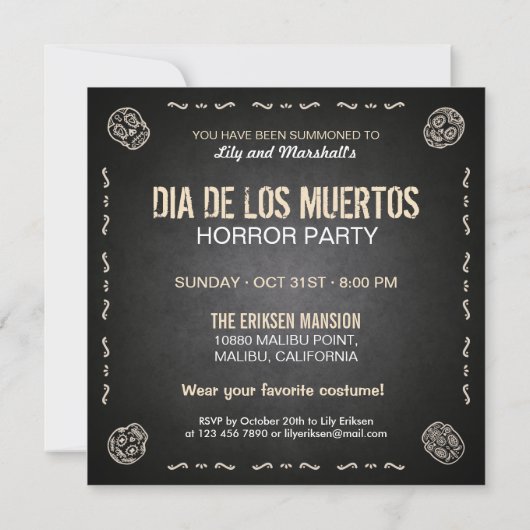 Crâne floral Dia de los Muertos Party Invitation (Dos)