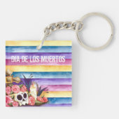 Crâne floral Dia de los Muertos | Porte-clé (Dos)