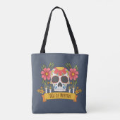 Crâne floral Dia de los Muertos | Sac fourre-tout (Dos)