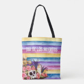 Crâne floral Dia de los Muertos | Sac fourre-tout (Dos)