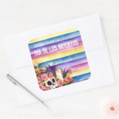 Crâne floral Dia de los Muertos | Sticker (Enveloppe)