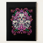 Crâne floral, squelette aquarelle rose, Halloween. (Dos)