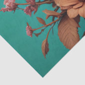 Crâne floral Turquoise Tissu Papier Mousseline (Détail)