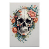 Crâne floral unique art mural (Devant)