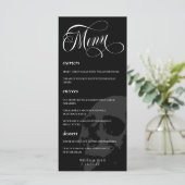Crâne foncé Beau Script Goth Menu Mariage (Debout devant)