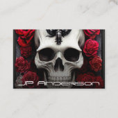 Crâne foncé et gothique et Carte de visite Rose (Devant)