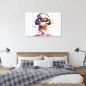 Crâne funky avec impression d'art de casque audio (Insitu(Chambre))