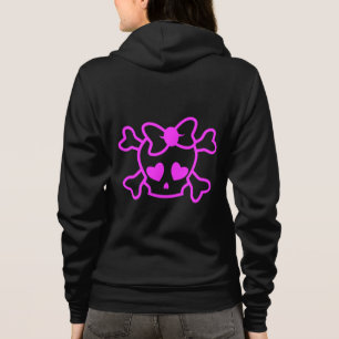 Crâne girly rose d'emo avec le sweat - shirt à