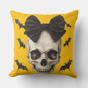 🦇 Crâne Gothic met Noeud Kussen