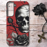Crâne gothique avec Rose noir<br><div class="desc">Osez défier la convention avec ce boîtier de téléphone portable rose noir et crâne exclusif, une fusion captivante de design pointu et de beauté saisissante. Ce coque n'est pas seulement un bouclier protecteur pour votre téléphone, c'est une déclaration audacieuse qui combine la mystique d'un crâne avec l'allure intemporelle d'un rose...</div>
