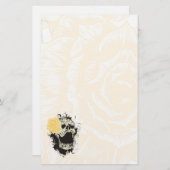 crâne gothique cool et papeterie rose jaune (Devant / Derrière)