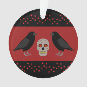 Crâne gothique et ravens du gardien Halloween