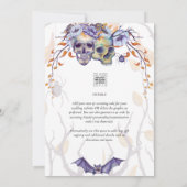 Crâne gothique Faire-part de mariage violet orange (Dos)