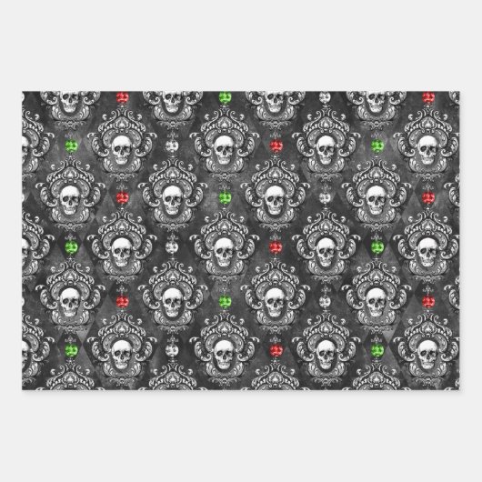 Crâne gothique festif Papier d'enveloppement de No (Devant)