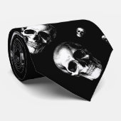 Crâne gothique Halloween Mariage cravate homme (Roulé)