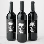 Crâne gothique Halloween Mariage Vin Étiquettes (Bouteilles)