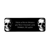 Crâne gothique Halloween Mariages Étiquettes de ad (Devant)