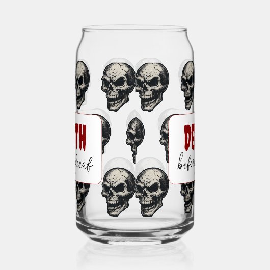 Crâne gothique "Mort avant décaf" | Éffrayant Funn (Gauche)