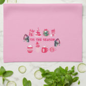 Crâne gothique rose Serviette de Noël (Plié)