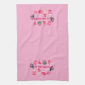Crâne gothique rose Serviette de Noël (Vertical)