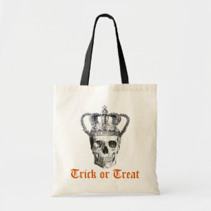 Crâne gothique vintage avec le sac de des bonbons