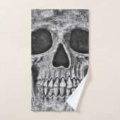 Crâne gothique Visage noir et blanc Gros plan (Serviette à main)