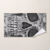 Crâne gothique Visage noir et blanc Gros plan (Serviette à main)