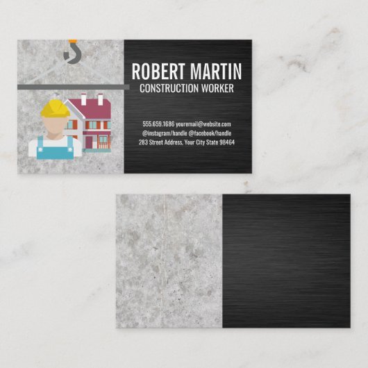 Crane Hook | Bouw Logo Afsprakenkaartje (Voorkant / Achterkant)