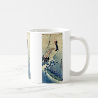 Crane in Waves door Ando, Hiroshige Uiyoe. Koffiemok
