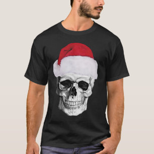 crâne le père noël, T-shirt de Noël