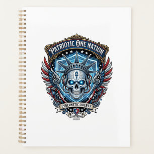 Crâne Liberté Cyber Patriotique Futur Cyberpunk Gr