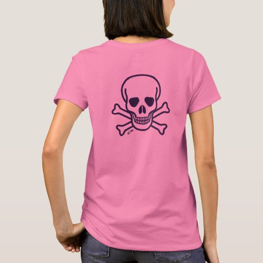 Crâne n Bones femmes rose T-shirt dos (Dos)