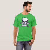 Crâne n Bones femmes T-shirt vert (Devant entier)