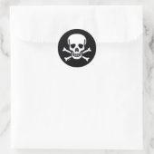 Crâne n Bones noir petit rond autocollants (Sac)