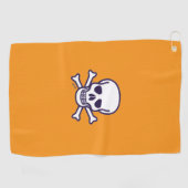 Crâne n Bones orange serviette de golf (Horizontal)