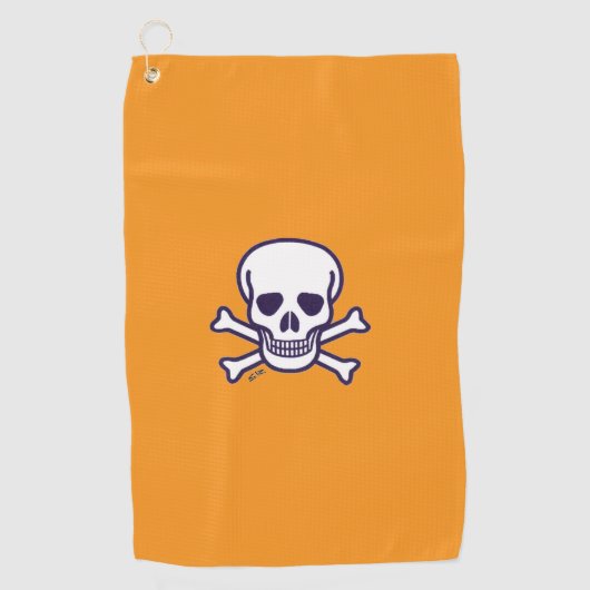 Crâne n Bones orange serviette de golf (Devant)