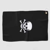 Crâne n Bones serviette de golf noire (Horizontal)