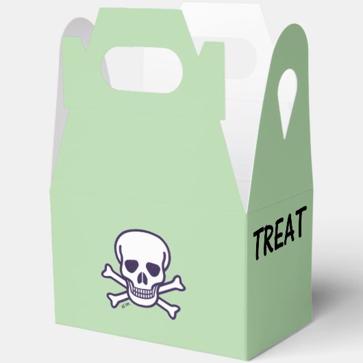 Crâne n Bones Trick Traiter vert gable ballotins (Ouvrir)