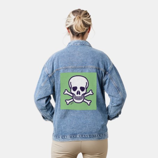 Crâne n Bones vert femmes jean veste (Modèle)