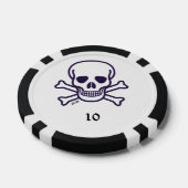 Crâne n os 10 jeton de poker rayé (Simple)
