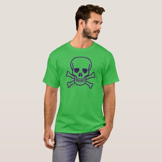 Crâne n os hommes vert clair T-shirt (Devant entier)