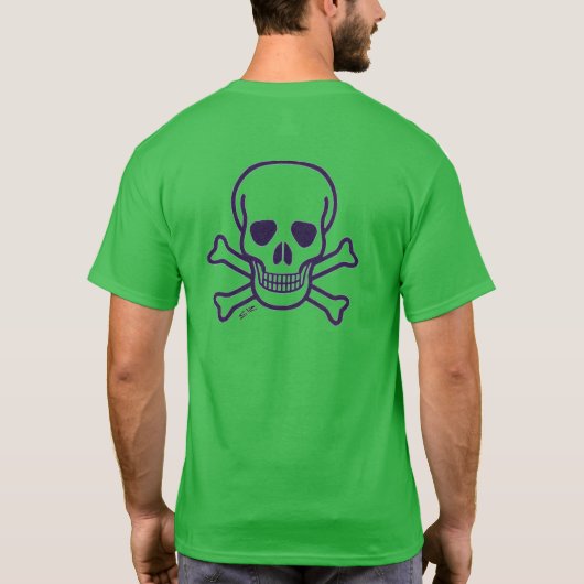 Crâne n os hommes vert clair T-shirt dos (Dos)
