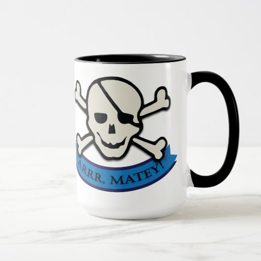 Crâne - Noir 15 oz Ringer Mug (Droite)