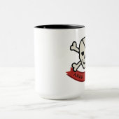 Crâne - Noir 15 oz Ringer Mug (Centre)