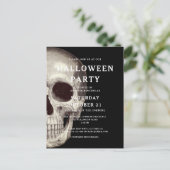 Crâne noir d'horreur Adulte Halloween Invitation (Debout devant)