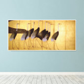 Crane, Ogata Korin Japanse Fine Art Canvas Afdruk (Insitu (Houten vloer))