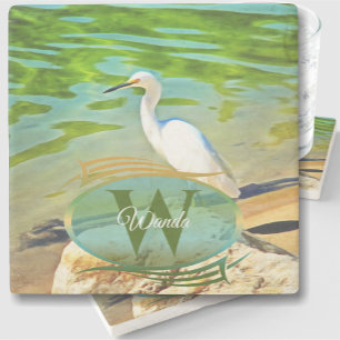 Crane on the Mismaloya River 0335 Stenen Onderzetter