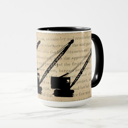 Crane Operator Crane Antiek  Crawler Mok (Voorkant rechts)