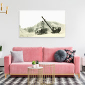 Crane Operator Crane Loading Truck antiek Canvas Afdruk (Insitu (Woonkamer))